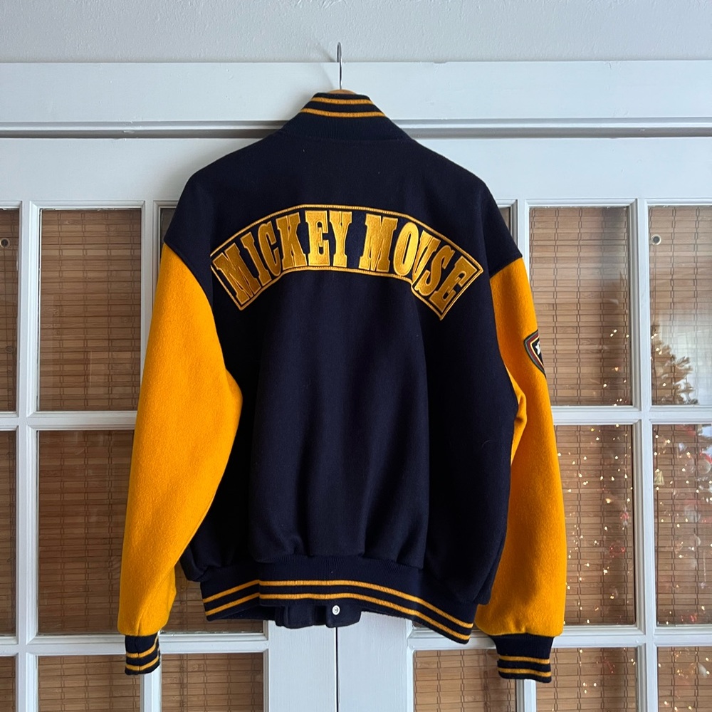 90’s Era Mickey Mouse Satin Lined Varsity Jacket